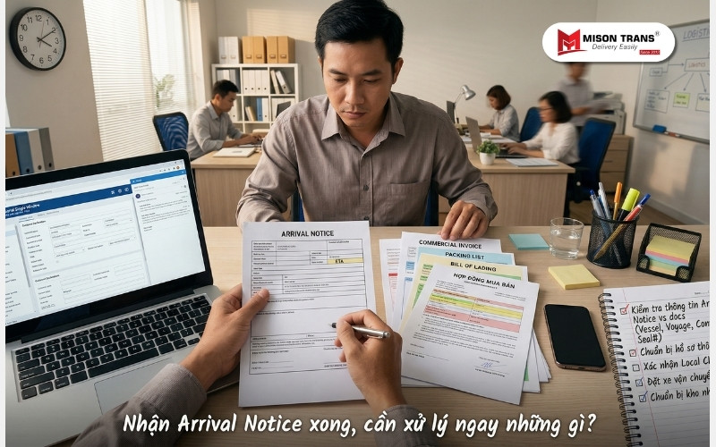 Nhận Arrival Notice xong, cần xử lý ngay những gì?
