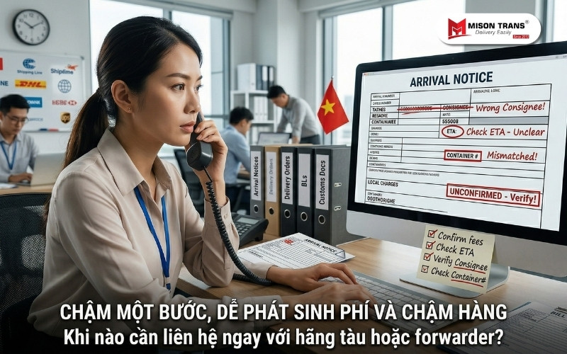 Khi nào cần liên hệ ngay với hãng tàu hoặc forwarder?