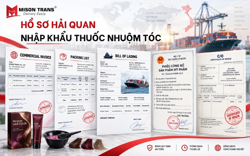 Hồ sơ hải quan nhập khẩu thuốc nhuộm tóc