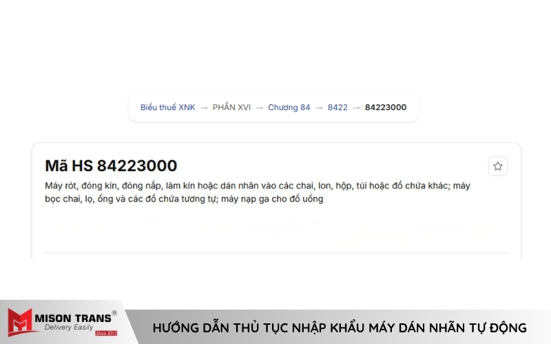 HS code máy dán nhãn tự động