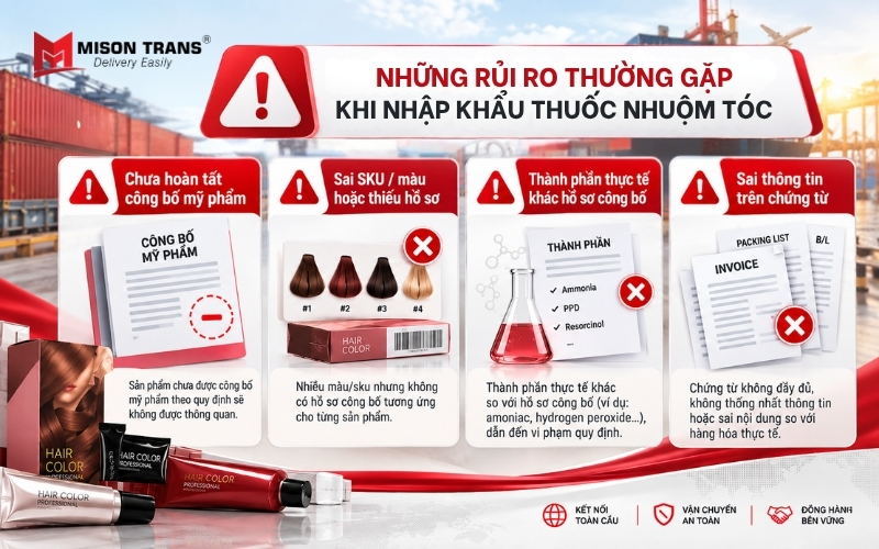Những rủi ro thường gặp khi nhập khẩu thuốc nhuộm tóc
