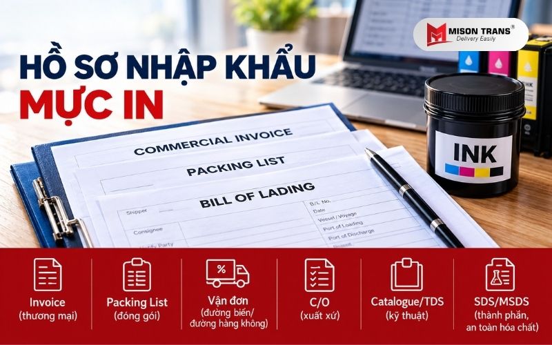 Hồ sơ nhập khẩu mực in