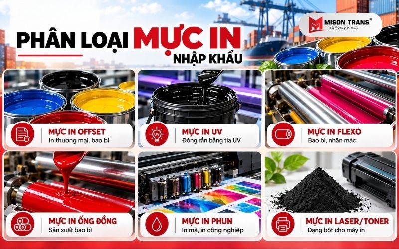Phân loại mực in nhập khẩu