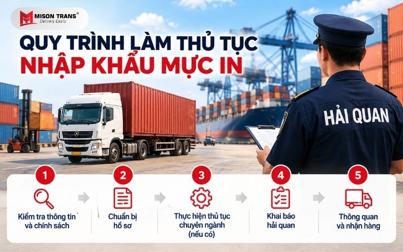 Quy trình làm thủ tục nhập khẩu mực in